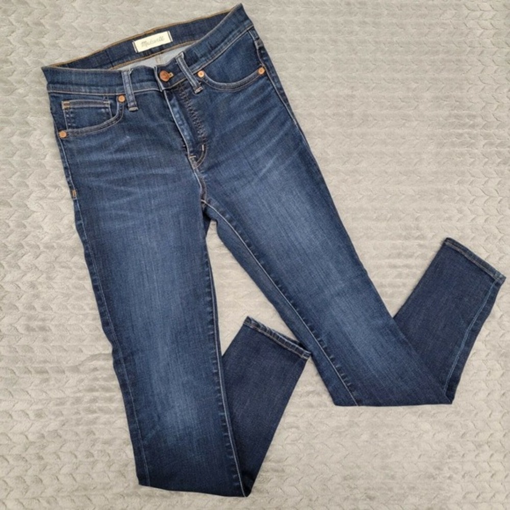 Women’s Madewell 9" High Rise Skinny Dark Wash Blue Denim Size 25 Inseam 28
